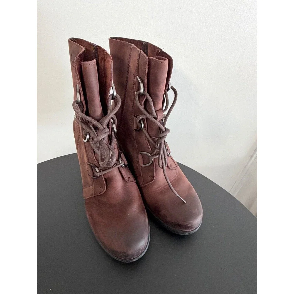 Sorel Joan of Arctic Wedge II Boots Women’s 9.5 Brown Leather NL3018-010 Lace Up
